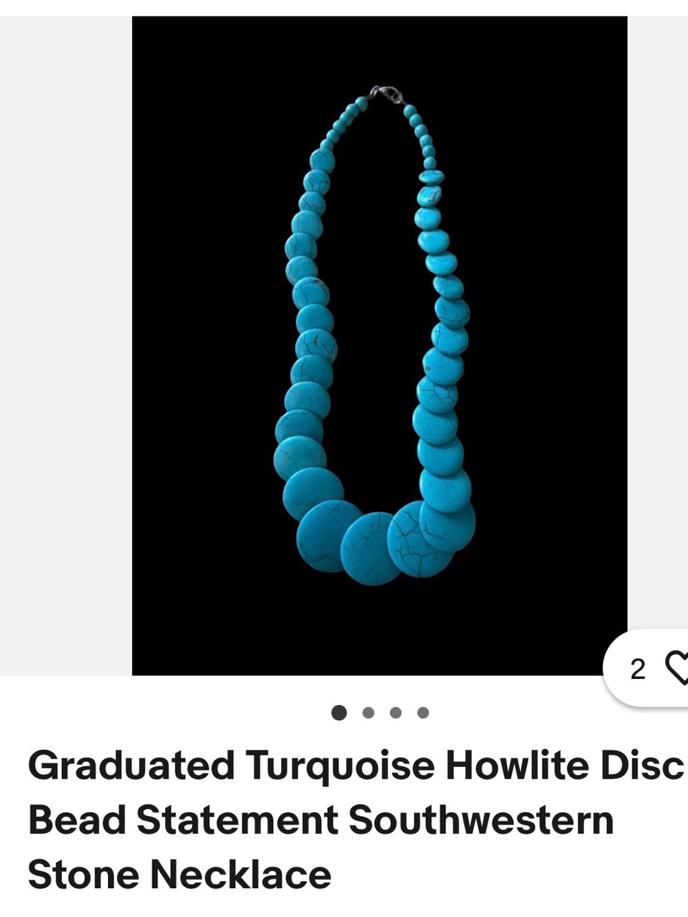 Macy's Turquoise Graduated Disc Bead Necklace